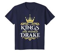 Kings are Named Drake T-Shirt, Youth, Navy Blue, 4T