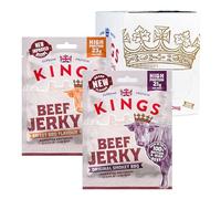 Kings - Beef Jerky - Variety Case - High Protein Snacks, Marinated and Cooked Meat - Sweet and Smokey BBQ - 6 of Each Flavour - Bulk Box of 12 x 60 g Packs