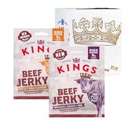 Kings - Beef Jerky - Variety Case - High Protein Snacks, Marinated and Cooked Meat - Sweet and Smokey BBQ - 6 of Each Flavour - Bulk Box of 12 x 25 g Packs