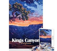 Kings Canyon California Landscape Illustration 1000 Teenager Pieces Jigsaw Puzzle Stimulate Focus And Mental Precision Serene Soothing Leisure Game (38x52cm)