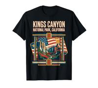 Kings Canyon National Park California Flag Vintage Art T-Shirt