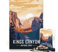 Kings Canyon National Park Poster 1000-piece Puzzle for Teenagers Creative Fun Stress Less Home Game (38x26cm)