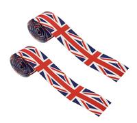 Kings Coronation Decorations, 2Pcs Union Flag Ribbon 6 Yard Flag Shape Ribbon King Charles III Coronation Decoration Tricolour Decorative Nylon for Wrapping National Celebrations