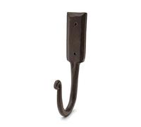 Kings County Tools Hand-Forged Iron Wall Hook | Large Size Measuring 6-1/2” | Rustic Look | Elegant Tapered Curl | Single Hook