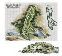 King's Course Gleneagles Golf Map Complex Wood Puzzle, Adults, 1000 Pieces | Adult Puzzle: Christmas gift for puzzle lovers, indoor weekend activity.