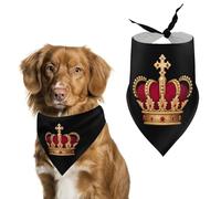 King's & Crowned Funny Dog Bandana Cats Puppies Triangle Scarf for Small Medium Large Pet