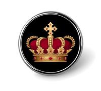 King's & Crowned Novelty Metal Badge 1″ Round Brooch Pin Clothes Hat Bag Tie Accessories Decor