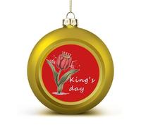 King's Day Netherland Dutch Crown Christmas Ball Christmas Tree Decorations Balls Hanging Ornaments Balls for Holiday Party Decor 1PCS