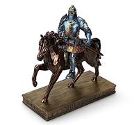 King's Guard Cavalry Warrior Leader Swordsman Knight Statue for Desk Blue