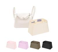 KINGS IN BAG Mini Lindy Bag Insert, Luxury Bags Storage with Silk, Lightweight Inner Bag Compatible with Lindy 19 Bags, Multiple Pockets Large Capacity(Craie, Lindy19)