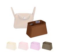 KINGS IN BAG Mini Lindy Bag Insert, Luxury Handbag Storage with Silk, Lightweight Inner Bag Compatible with Lindy 19 Bags, Multiple Pockets Large Capacity(Gold, Lindy19)