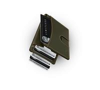 Kings Loot Money Clip Slim Minimalist Wallet for Men - RFID Blocking Leather Design with Money Clip - Front Pocket Bifold Holds 12 Cards - Stylish & Compact Wallets, Sage, (0.5 x 3.9 x 2.75 in