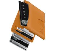 Kings Loot Money Clip Slim Minimalist Wallet for Men - RFID Blocking Leather Design with Money Clip - Front Pocket Bifold Holds 12 Cards - Stylish & Compact Wallets, Cognac, Premium