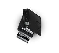 Kings Loot Money Clip Slim Minimalist Wallet for Men - RFID Blocking Leather Design with Money Clip - Front Pocket Bifold Holds 12 Cards - Stylish & Compact Wallets, Black, S, Premium
