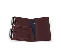 Kings Loot Passport Holder Wallet - RFID Blocking Leather Travel Wallet with Built-in Airtag Holder - Holds 1-6 Cards & Passport - Easy Pull Tab - Slim & Stylish Wallets, Berrywood, Premium
