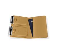 Kings Loot Passport Holder Wallet - RFID Blocking Leather Travel Wallet with Built-in Airtag Holder - Holds 1-6 Cards & Passport - Easy Pull Tab - Slim & Stylish Wallets, Driftwood, 2-8 CARDS, Premium