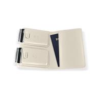 Kings Loot Passport Holder Wallet - RFID Blocking Leather Travel Wallet with Built-in Airtag Holder - Holds 1-6 Cards & Passport - Easy Pull Tab - Slim & Stylish Wallets, Ivory, 2-8 CARDS, Premium