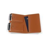 Kings Loot Passport Holder Wallet - RFID Blocking Leather Travel Wallet with Built-in Airtag Holder - Holds 1-6 Cards & Passport - Easy Pull Tab - Slim & Stylish Wallets, Saffron, Premium