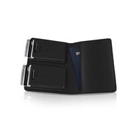 Kings Loot Passport Holder Wallet - RFID Protected & Premium Full Grain Leather - Built In Trackable Holder & Easy Pull Tab - Removable Iphone Mag Wallet - Fits 1-6 Cards and Passport - Onyx Black,
