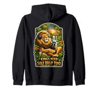 Kings Need Self Help Too Lion Zip Hoodie
