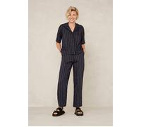 Kings Of Indigo Morrigan Blue Linen Stripe size M | Blouses Outlet | Women | Blue M