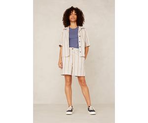 Kings Of Indigo Morrigan Ecru Hemp Stripe size S | Button-Down Shirts Outlet | Women | Brown S