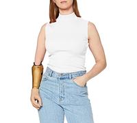 Kings of Indigo Womens Slim Fit Turtleneck Sleeveless T - Shirt - White - 8