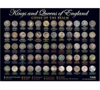 Kings & Queens of England - Coins of the Realm Poster - A3 Size