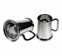 Kings Shilling Pewter Glass Bottom Tankard