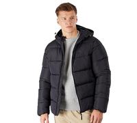 Kings Will Dream KWD Men's Jacket - Hooded Puffer Coat for Winter - Quilted Coat for Men, Black Padded Jacket, Winter Coat with Hood Suitable for School College Outdoor Casual Warm Overcoat Black M