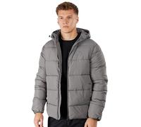 Kings Will Dream KWD Men's Jacket - Hooded Puffer Coat for Winter - Quilted Coat for Men, Black Padded Jacket, Winter Coat with Hood Suitable for School College Outdoor Casual Warm Overcoat Grey M