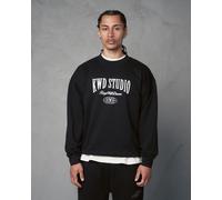 Kings Will Dream Men's Studio Studios Oversized Crew Sweat - 100% Cotton with Raised Puff Print & Embroidery in Black | Size: Large Kings Will Dream Black L