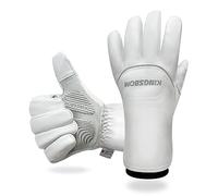 KINGSBOM -40℉ Waterproof & Windproof Thermal Gloves - 3M Thinsulate Winter Touch Screen Warm Gloves - For Cycling,Riding,Running,Outdoor Sports - For Women and Men - White(X-Large)