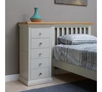 Kingscote Oak and Painted 5 Drawer Tallboy