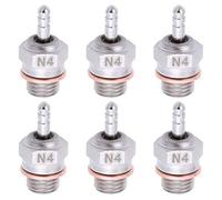 kingsea 70117 RC Spark Glow Plug No.4 N4 Super Duty Spark Engine Parts for RC Nitro Engine Replace OS 8 Car Truck Buggy (Pack of 6)