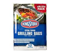 Kingsford Grilling Extra Tough Aluminum Grill Bags, for Locking in Flavors & Easy Grill Clean Up, Recyclable & Disposable, 15.5 inch x 10 inch (Pack of 12)