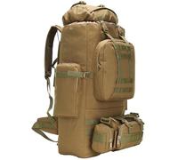 King'sGuard 100L Hiking Backpack, Molle Rucksack, Military Camping Backpacking Daypack, Khaki, L