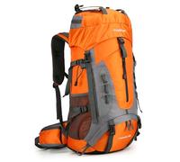 King'sGuard 60L Hiking Backpack Men Women Camping Backpack Waterproof Backpacking Daypack with Rain Cover, Orange, L, Hiking Backpack