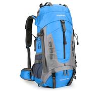 King'sGuard 60L Hiking Backpack Men Women Camping Backpack Waterproof Backpacking Daypack with Rain Cover, Blue, L, Hiking Backpack