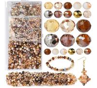 KINGSHINE Faceted Rondelle Glass Beads for Jewelry Making AB Color 1000pcs Crystal Spacer Beads,Assorted Jewelry Beads for Bracelets Necklaces Accessories