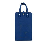 Kingshion Felt 2 Wine Bottle Carrier Bag with and Handle, Travel 2 Compartments Bottle Wine Carry Bag (Blue)