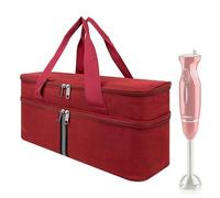 Kingshion Storage Bag for Hand Blender, Carrying Case for Immersion Blender Handheld, Stick Blender Travel Storage Organizer - Deep Red (Bag Only)
