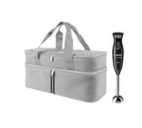Kingshion Storage Bag for Hand Blender, Carrying Case for Immersion Blender Handheld, Stick Blender Travel Storage Organizer - Light Grey (Bag Only)