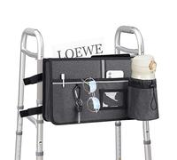 Kingshion Walker Bag Walkers Basket Accessories Walker Attachment, Handicap Basket Pouch for Mobile Accessory Bags are The Best Gifts for The Elderly Their Friends and Family (Grey)