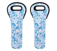 Kingshion Wine Bag, Wine Carrier Tote Bag, Wine Bottle Protector, Insulated Neoprene Hand Bag, Wine Bags for Wine Bottles Gifts, Wine Bottle Holder for Travel with Secure Carry Handle (2 Pack)