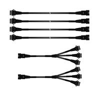 Kingshowstar 4 PIN RGB LED Extension Cables, 5 Feet, 4pcs Extension Cords & 2pcs 3-Way Y Splitters for Motorcycle LED Strips, Car Underglow, Rock Lights