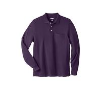 KingSize Men's Big & Tall Long-Sleeve Shrink-Less Cotton Polo, Blackberry, 6X-Large Tall