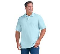 KingSize Men's Big & Tall Shrink-Less Classic Cotton Polo Shirt, Ice Blue, 8XL Big