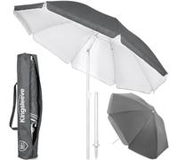 Kingsleeve® 200cm Beach Parasol UV50+ Garden Parasol Umbrella Anthracite