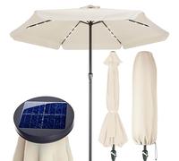 LED solar parasol Athens cream Ø330cm
